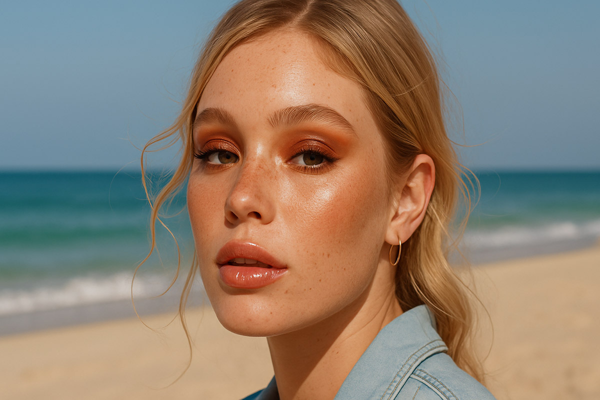 Maquillaje monocromático bronce